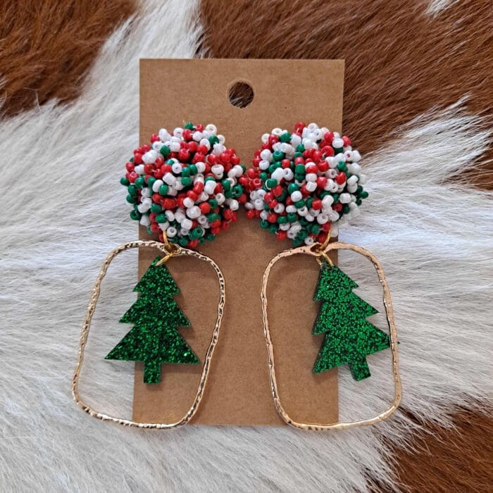 Christmas Tree Frame Posts Earrings