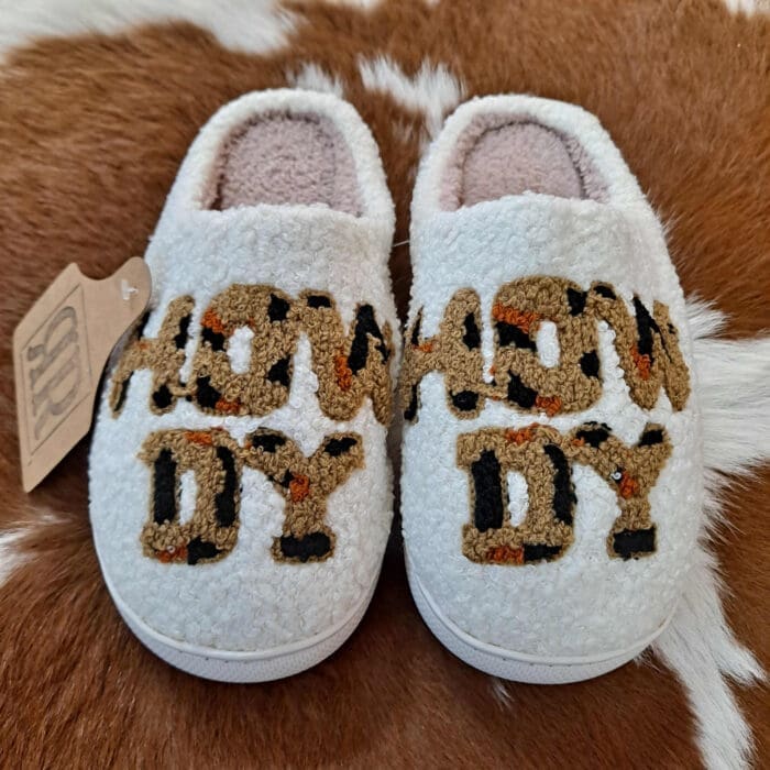 Howdy Fuzzy Fleece Soft Slippers