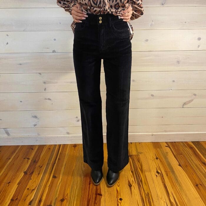 Jeany-High Waisted Corduroy Trouser Wide Leg