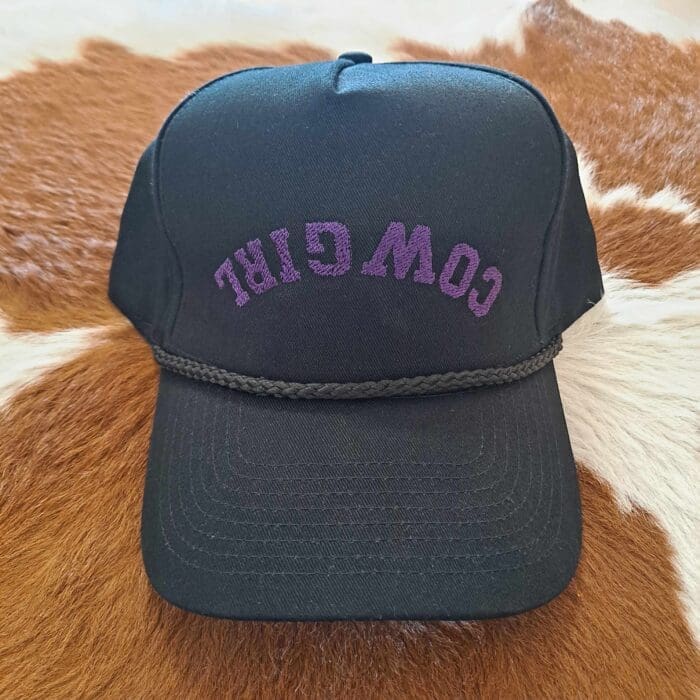 Reverse Embroidered COWGIRL Trucker Hat