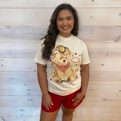 Cozy Western Bear Adult Graphic Tee
