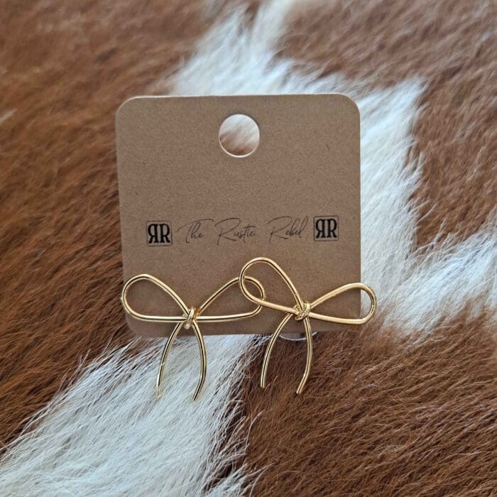 Trendy Wire Bow Knot Stud Earrings