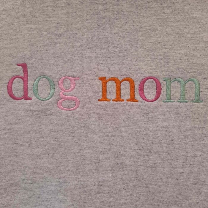 Dog Mom Rainbow Embroidered Graphic Sweatshirt